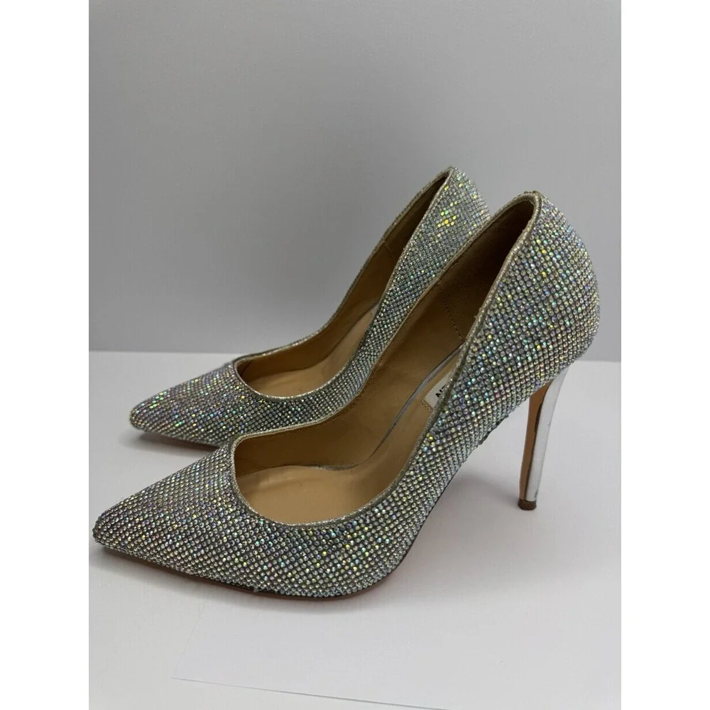 Steve Madden ALTISHA-R Embellished Rhinestone Pump Women's 6.5 Iridescent Pumps